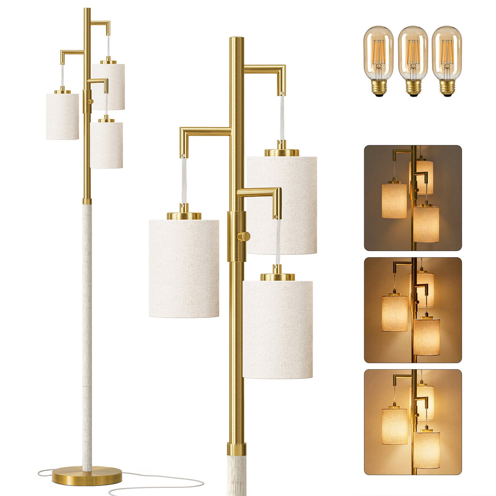 Cozylumi™ 70" Resin Metal Tall Floor Lamp for Living Room with Lamp Shade,Farmhouse