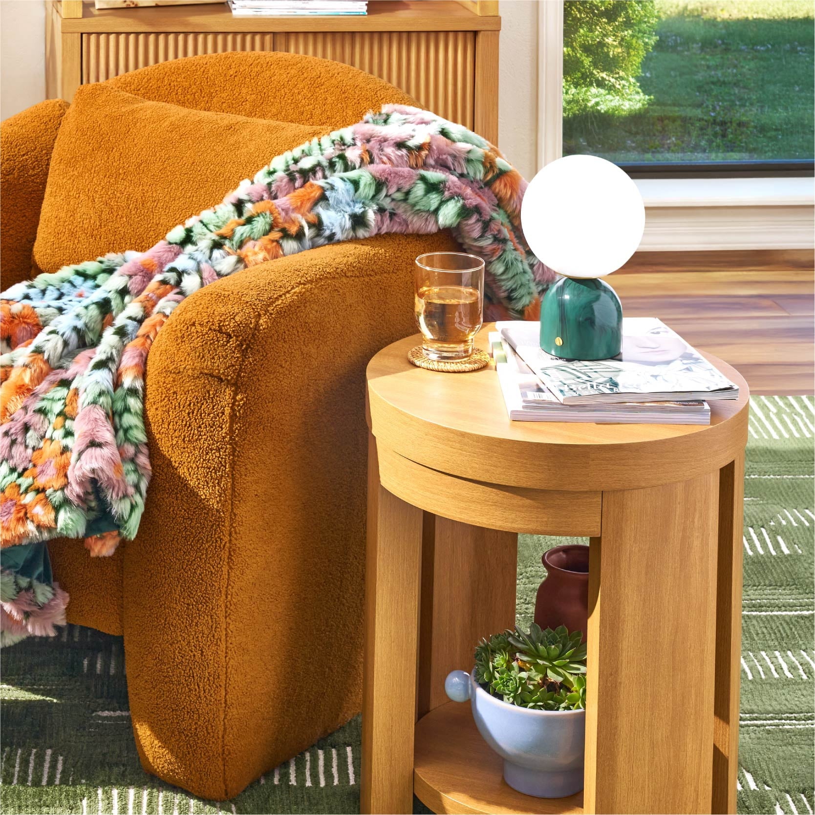 Cozylumi™ Beautiful Thyme Green Marble Uplight by Drew Barrymore, 9.25" H Table Lamp