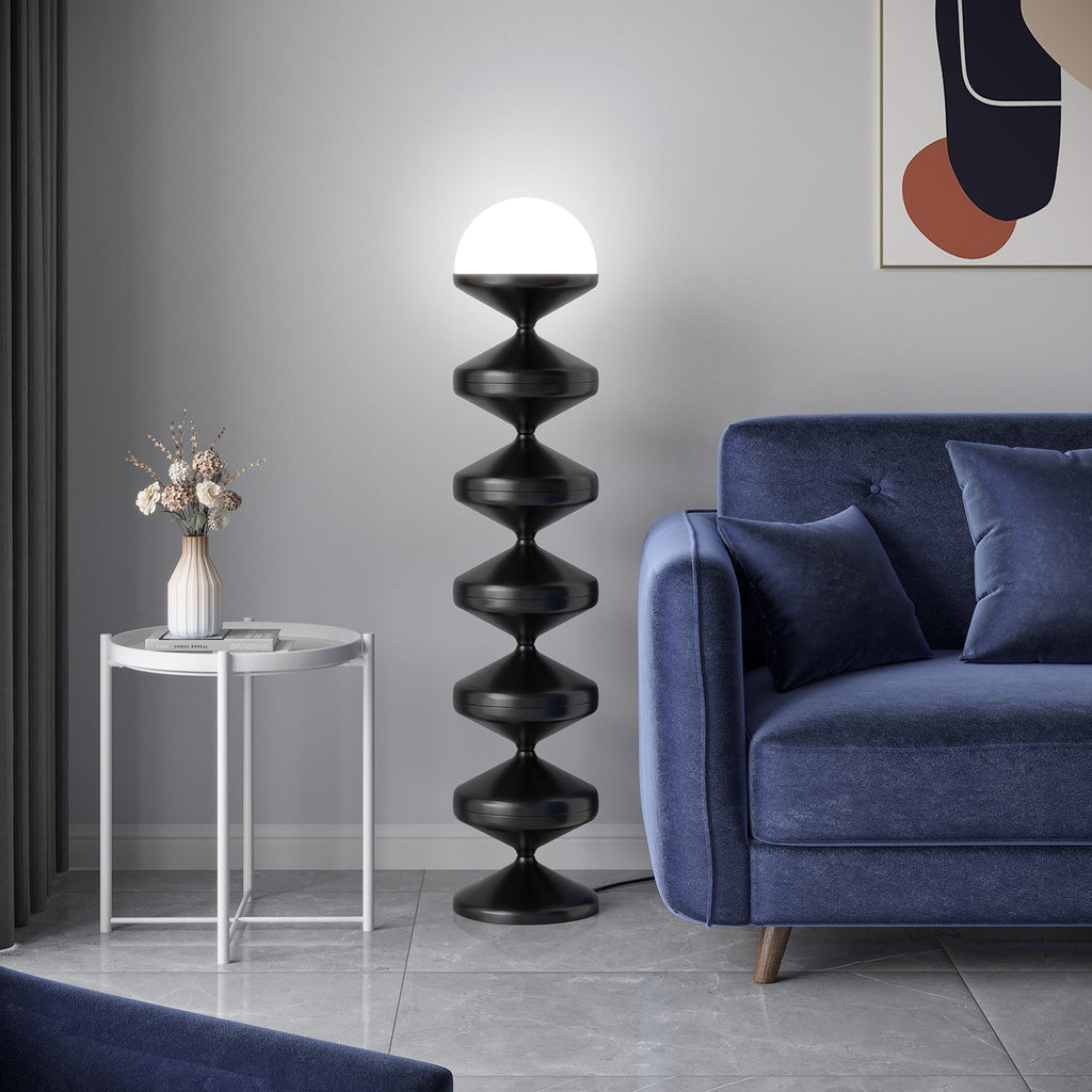 Cozylumi™ Metal Modern Floor Lamp for Living Room, Dome Shape Floor Light with Acrylic