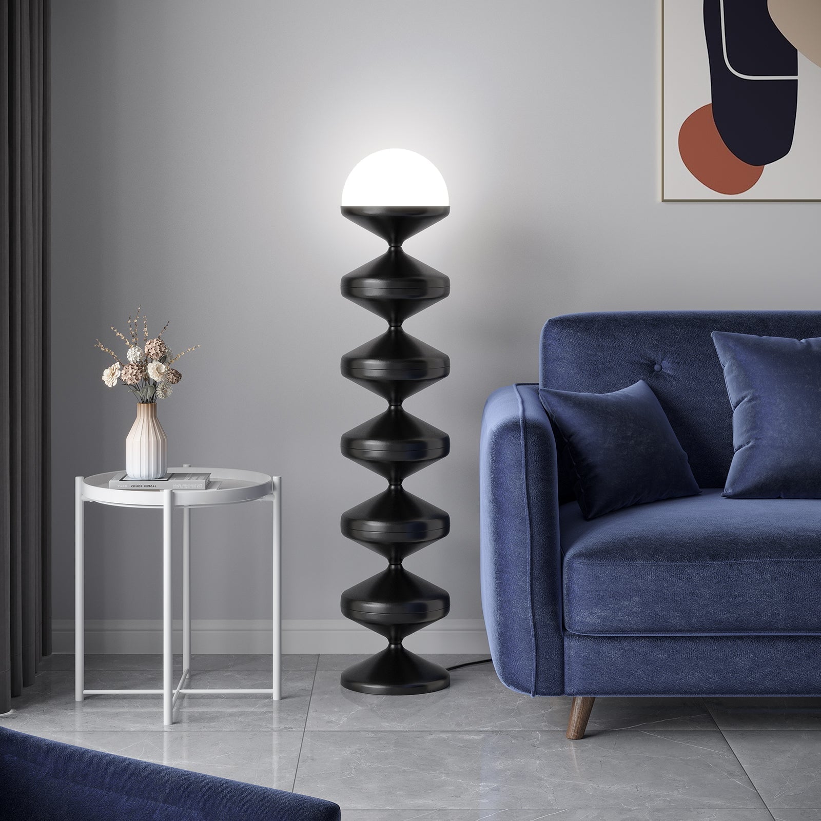 Cozylumi™ Metal Modern Floor Lamp for Living Room, Dome Shape Floor Light with Acrylic