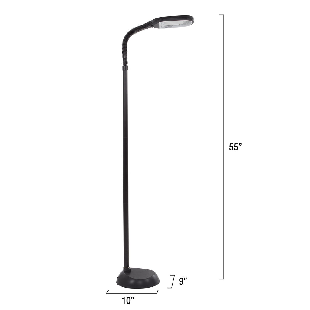 Cozylumi™ Natural Sunlight Floor Lamp with Bendable Neck 60 Inch Black