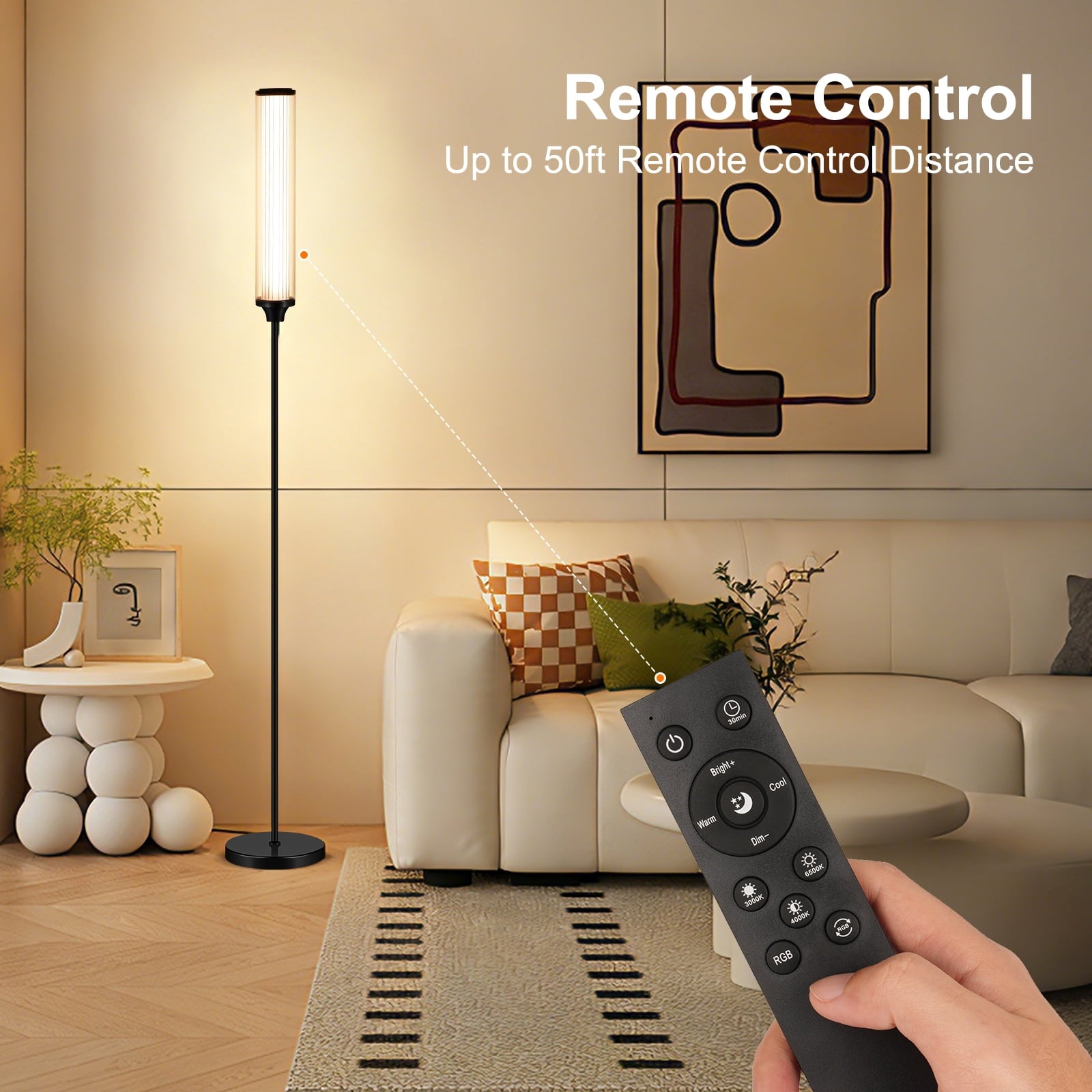Cozylumi™ 69" Floor Lamp, Smart RGBCW Floor Lamp with 16 Million DIY Colors & 200+