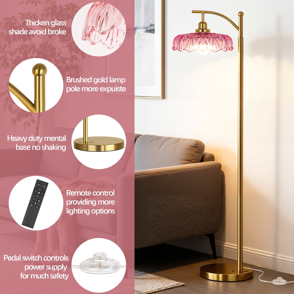 Cozylumi™ 68in Gold Floor Lamp for Living Room Mid Century Modern Standing Lamp with