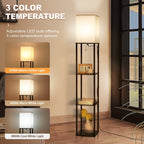 Cozylumi™ Vesteel Floor Lamp with 3-Tier Shelves, Standing Lamp with 3 Color Adjustable