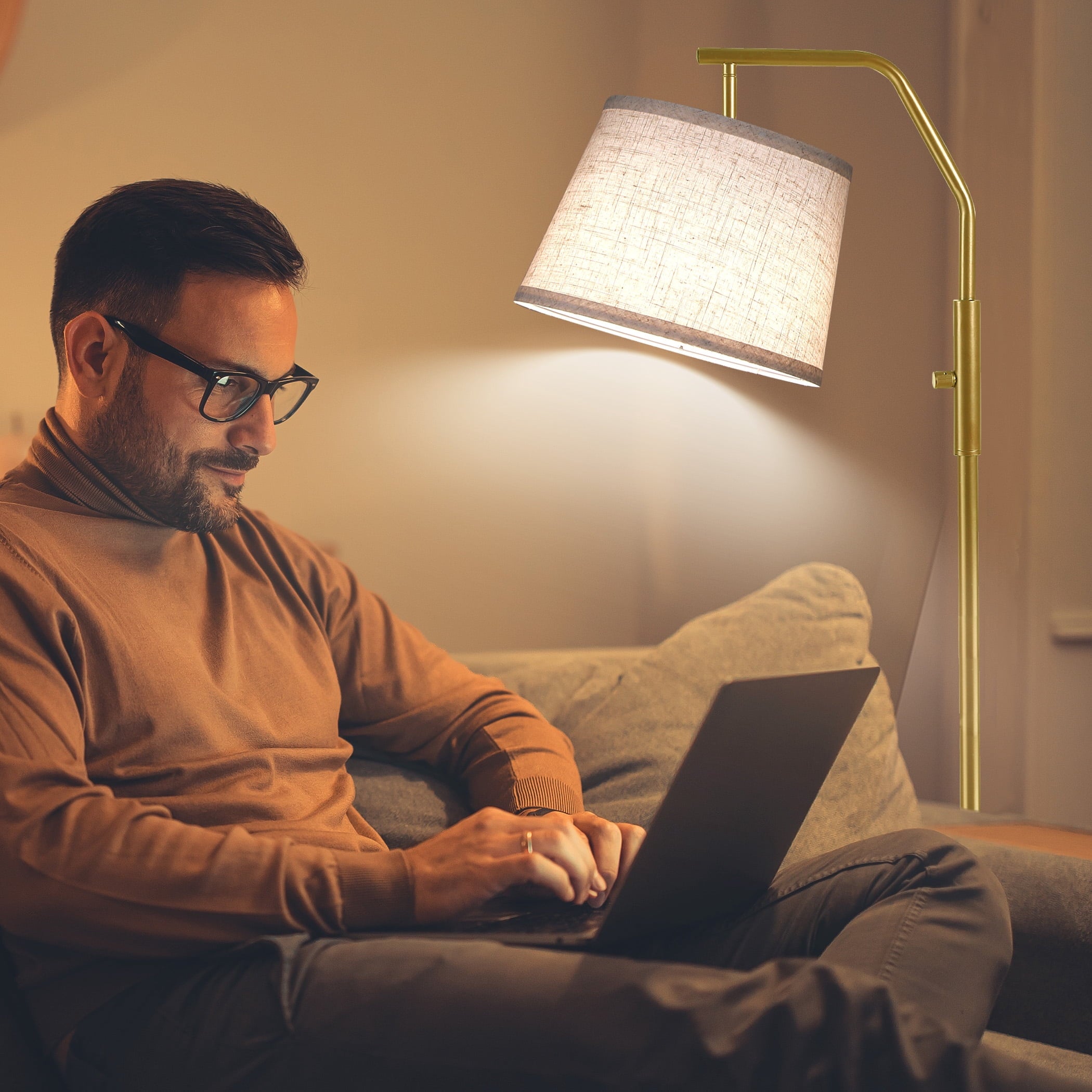 Cozylumi™ Floor Lamp for Living Room, 9W Bulb Included, Lamp for Bedroom with Adjust