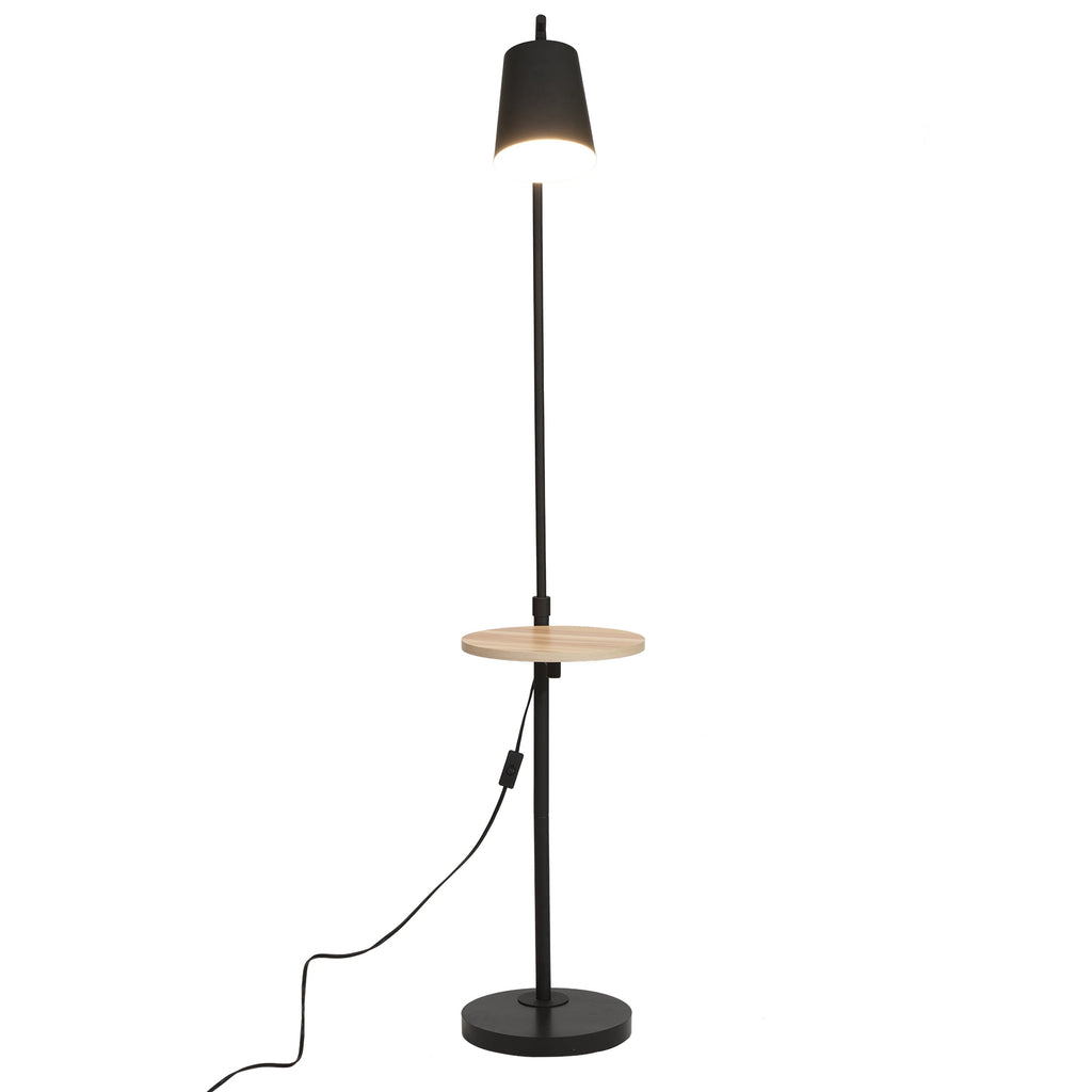 Cozylumi™ 65" Modern Adjustable Head Matte Black Floor Lamp with Black Conical