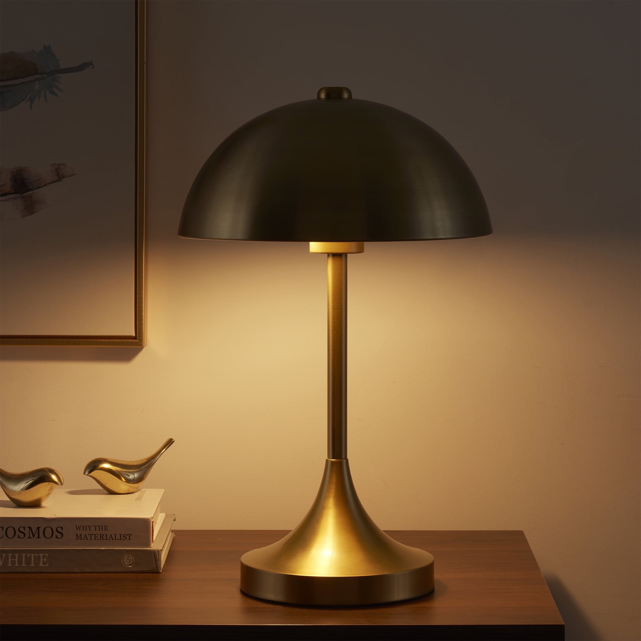 Cozylumi™ Modern Dome 18 in Touch On/Off Table Lamp, Brass