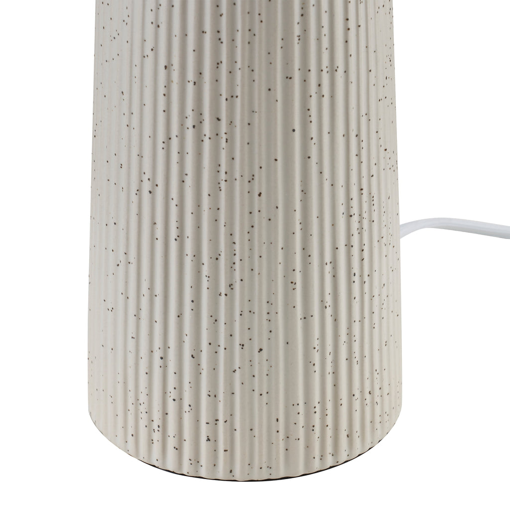 Cozylumi™ 18"in Ribbed Ceramic Table Lamp with Ivory Pleated Shade