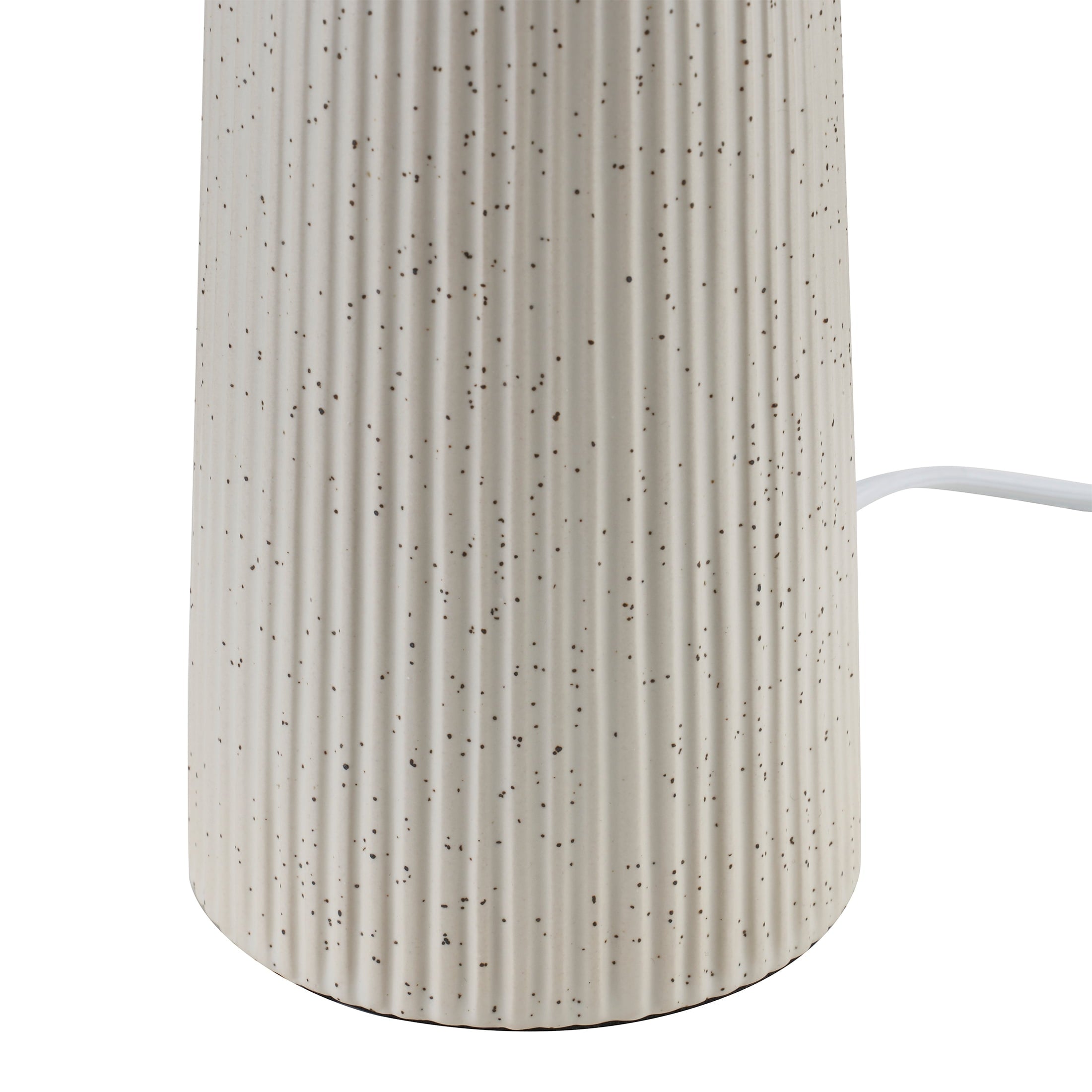 Cozylumi™ 18"in Ribbed Ceramic Table Lamp with Ivory Pleated Shade