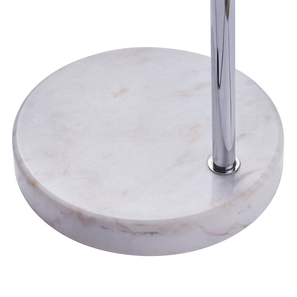 Cozylumi™ Teamson Home Arquer 68.1" Arc Floor Lamp with Faux Marble Base, Nickel