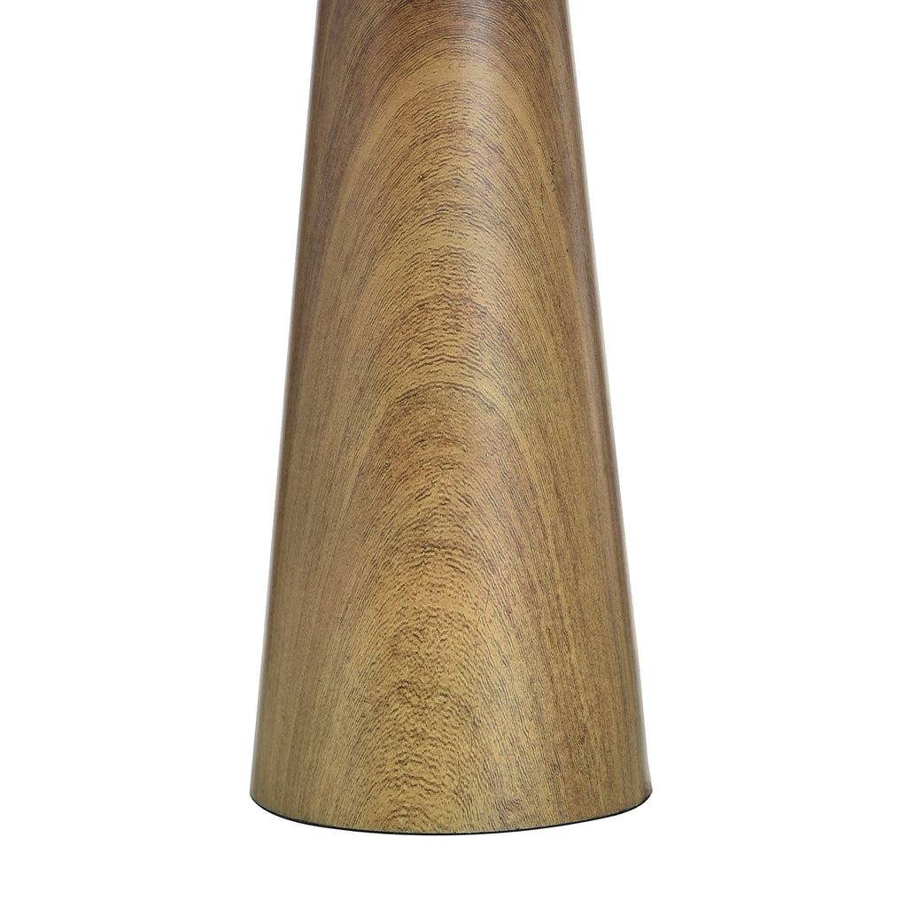 Cozylumi™ Table Lamp, Wood Grain Finish with Pleated Shade