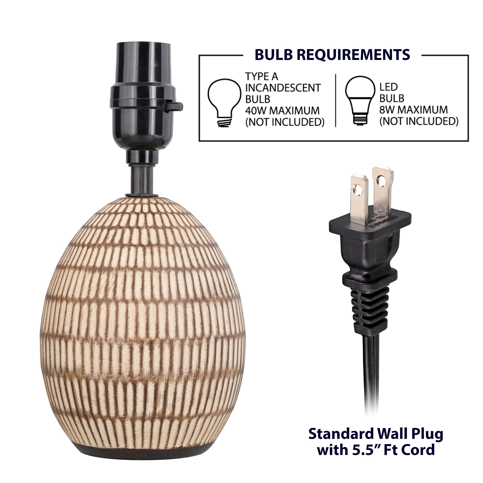 Cozylumi™ Simple Home 2-Pack Small Ceramic Table Lamps, Bohemian Carved Bedside Lamps