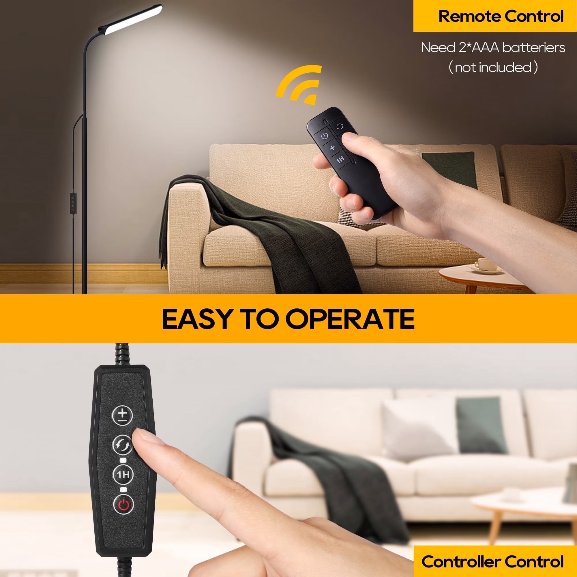 Cozylumi™ ACMETOP LED Floor Lamp for Living Room with Remote Control, Standing Lamp
