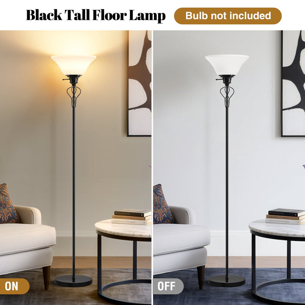 Cozylumi™ Floor Lamp for Living Room,70in Black Standing Lamps with Sturdy Metal Base