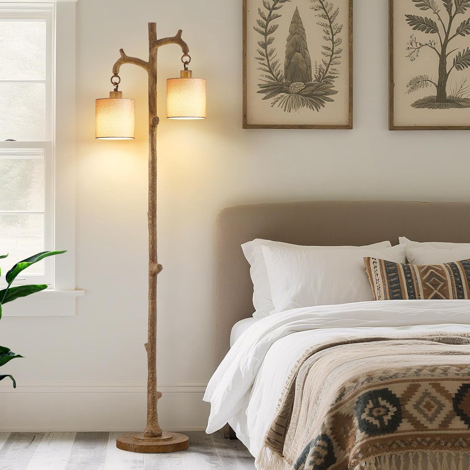Cozylumi™ Floor Lamp for Living Room - 69" Rustic Farmhouse Tree Trunk Tall Lamp