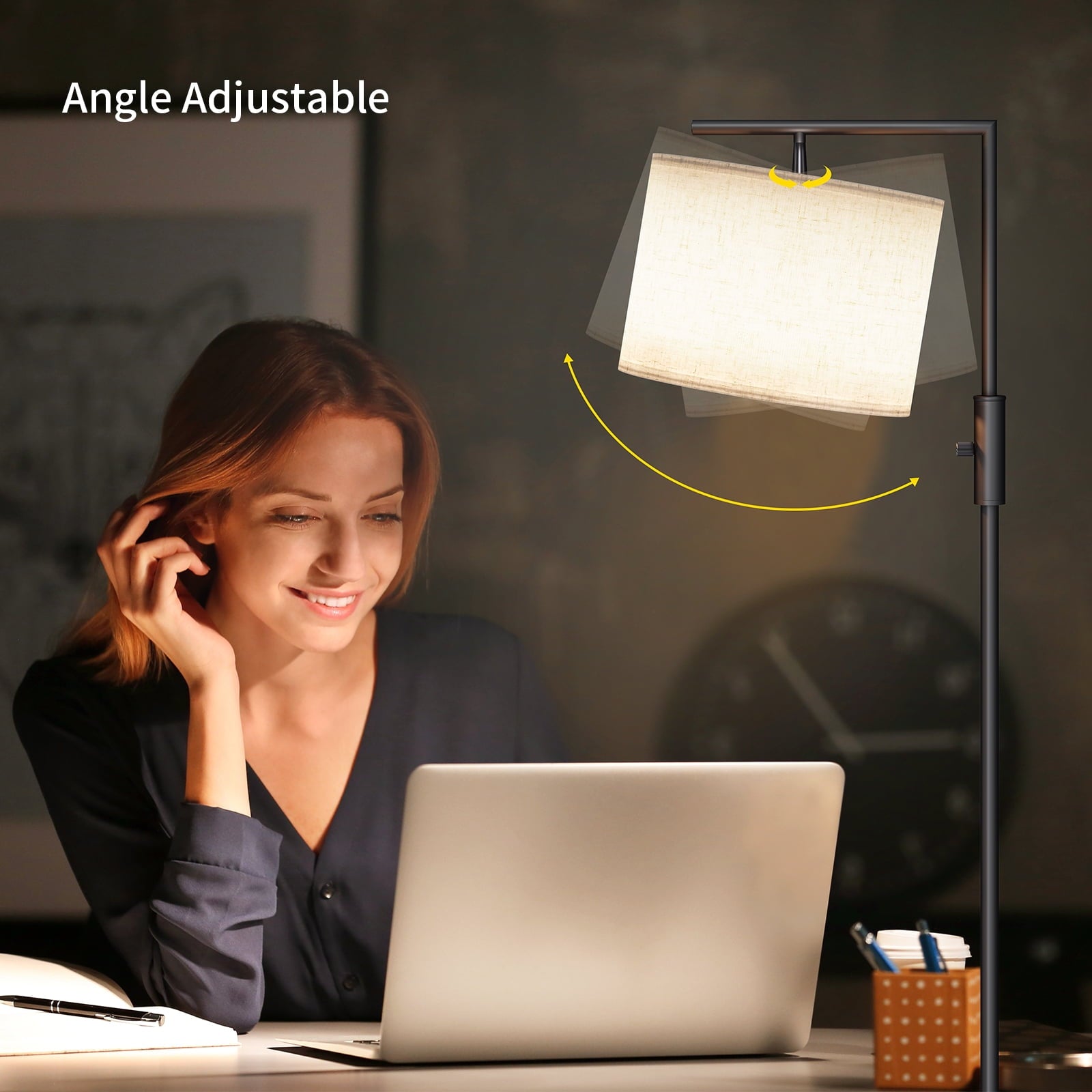 Cozylumi™ Iron Modern Standing Lamp, Gold Floor Lamp for Living Room, with Rotary