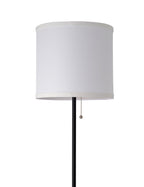 Cozylumi™ 56.5 in Floor Lamp, Black Finish with White Fabric Shade