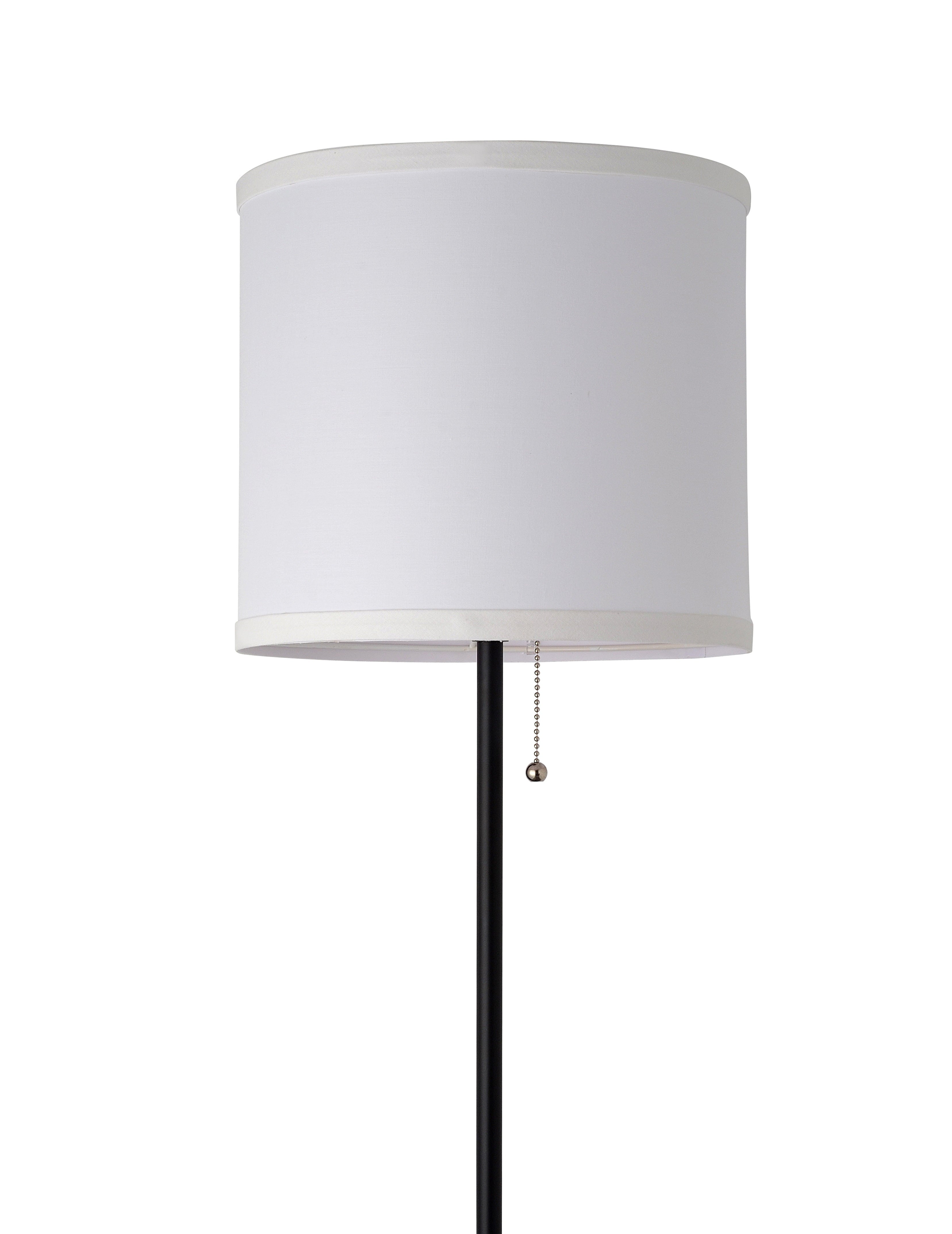 Cozylumi™ 56.5 in Floor Lamp, Black Finish with White Fabric Shade