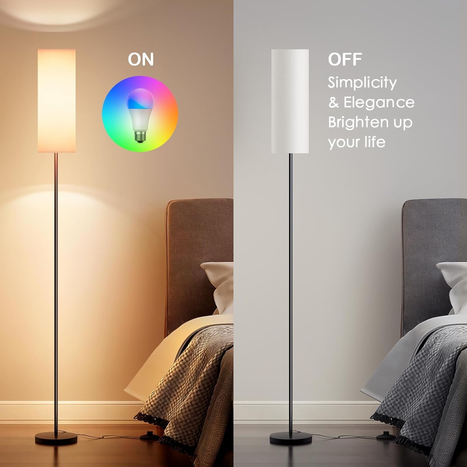 Cozylumi™ CAALOGT RGB Floor Lamps, Modern Standing Lamp with App & Remote Control for