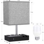 Cozylumi™ GVDV HOME Table Lamp for Bedroom with Fast USB A&C Charging Ports, Bedside