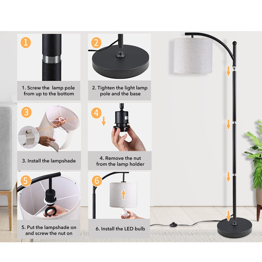 Cozylumi™ BN-LINK Dimmable Floor Lamp with 3 Color Temperatures, Standing Lamp with