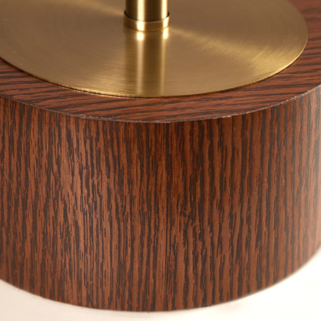 Cozylumi™ Woodgrain Touch Table Lamp, Walnut and Brushed Brass Finish, 16.25 in