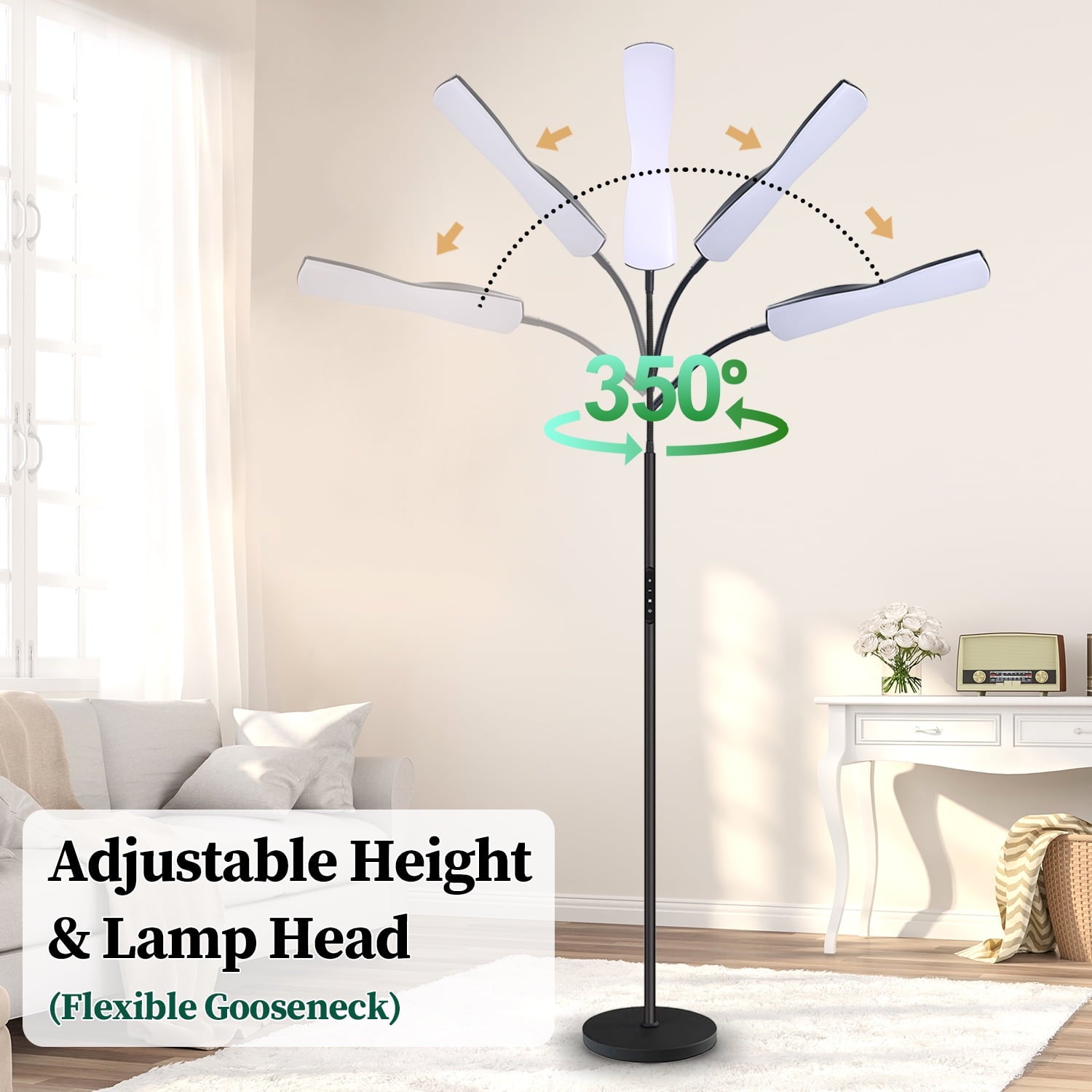 Cozylumi™ Govvep LED Floor Lamp with Flexible Gooseneck and Touch Sensor with Remote