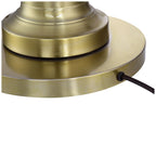 Cozylumi™ Vintage Floor Lamp 58" Tall Brushed Antique Brass Metal Off White Linen Drum