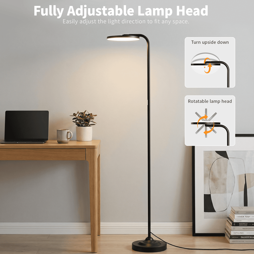 Cozylumi™ BedLuxury 36W Super Bright Floor Lamp, Stepless Dimmable Tall Standing Lamp