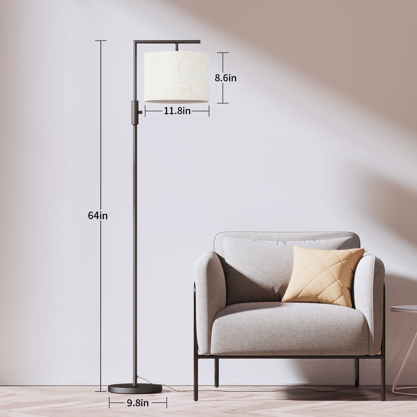 Cozylumi™ Iron Modern Standing Lamp, Gold Floor Lamp for Living Room, with Rotary