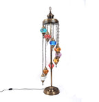 Cozylumi™ Asylove Turkish Lamp 9 Globe Mosaic Floor Lamp, Mosaic Standing Lamp 9 Globe