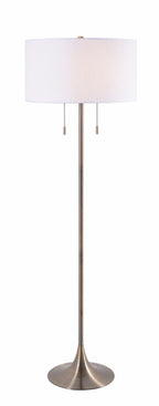 Cozylumi™ Stowe 61'' Floor Lamp with White Fabric Drum Shade Transitional Floor Light