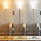 Cozylumi™ Gold Floor Lamp, 69" Standing Lamps for Living Room 3 Color Dimmable Tall