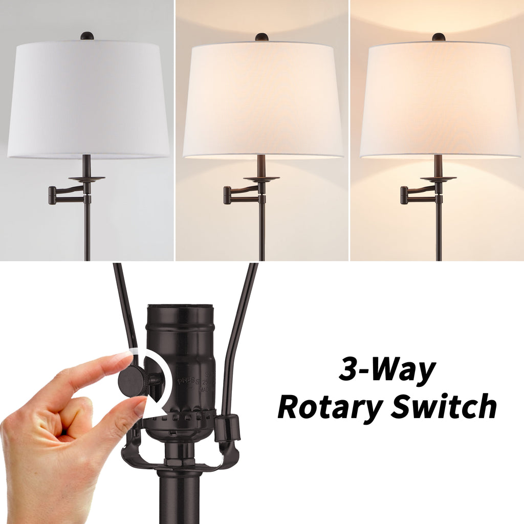 Cozylumi™ KAWOTI 64.5" Adjustable Floor Lamp with Swing Arm, 3-Way Dimmable Standing