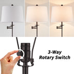 Cozylumi™ KAWOTI 64.5" Adjustable Floor Lamp with Swing Arm, 3-Way Dimmable Standing