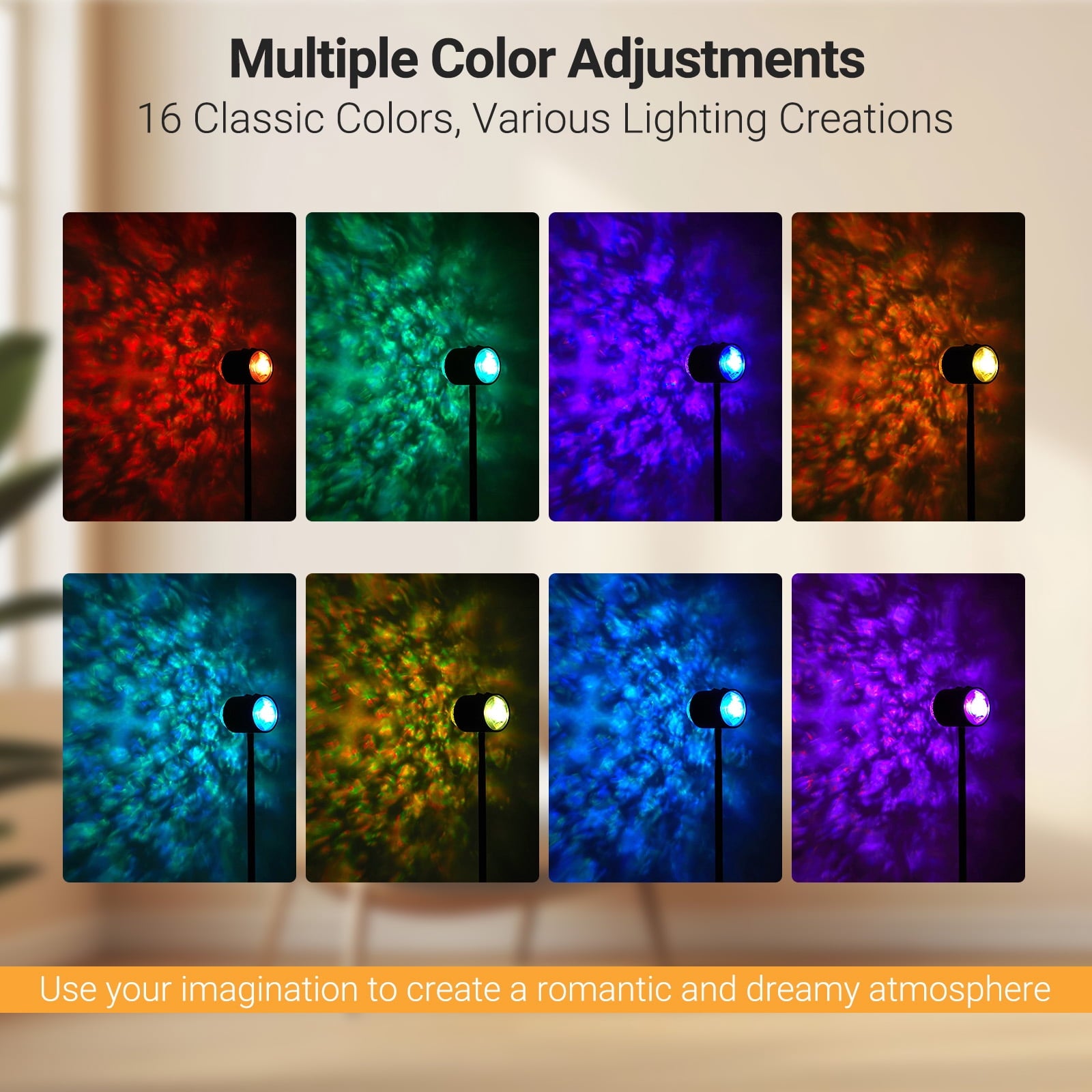 Cozylumi™ KAIPARA Sunset Projection Floor Lamp, Ocean Wave Atmosphere LED Standing Lamp