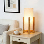 Cozylumi™ 14-Inch Natural Wood Uplight Table Lamp with Linen Shade