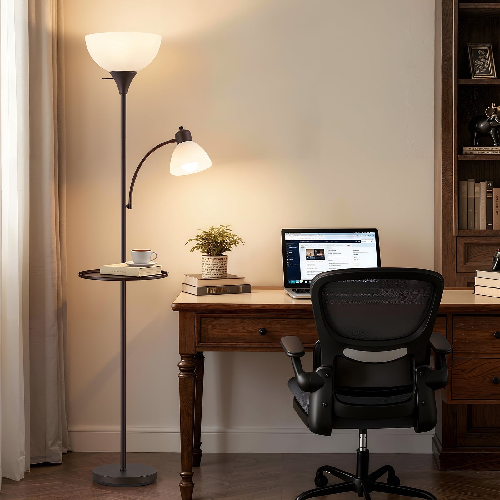Cozylumi™ 72" Floor Lamp with Table, Adjustable Reading Lights, Modern Floor Lamps for