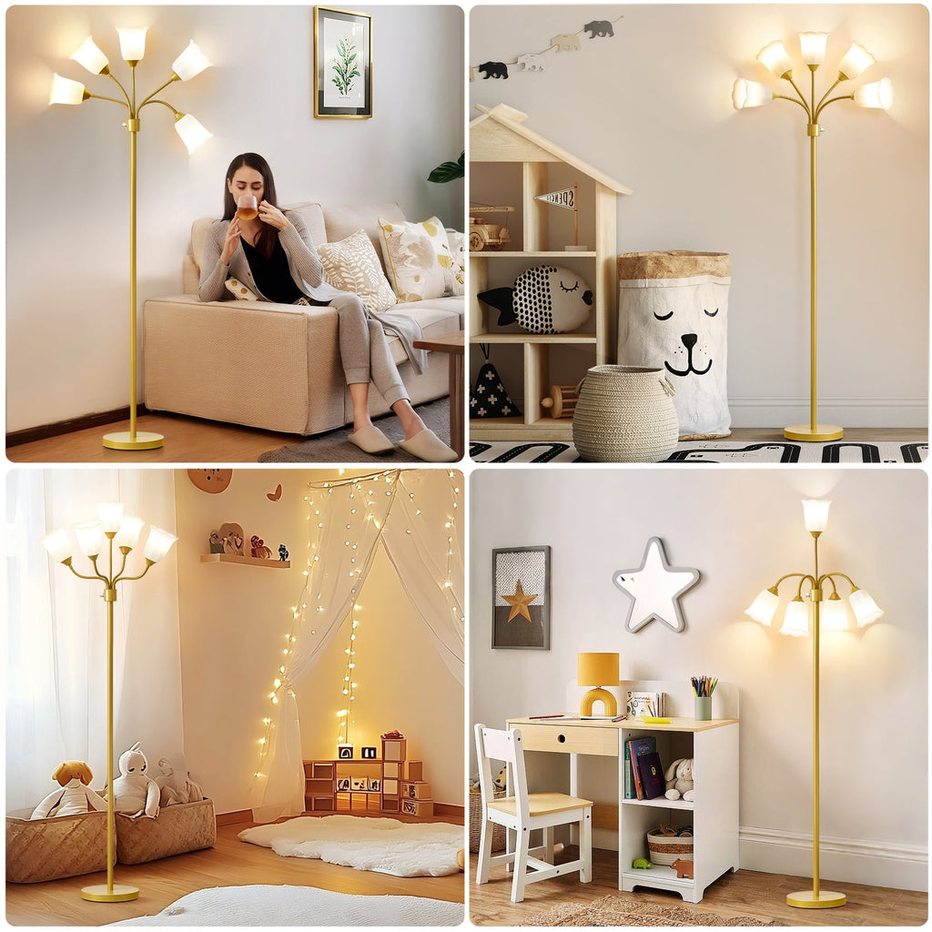 Cozylumi™ Medusa LED Floor Lamp, Multi Head Modern Tall Lamp with Adjustable Gooseneck