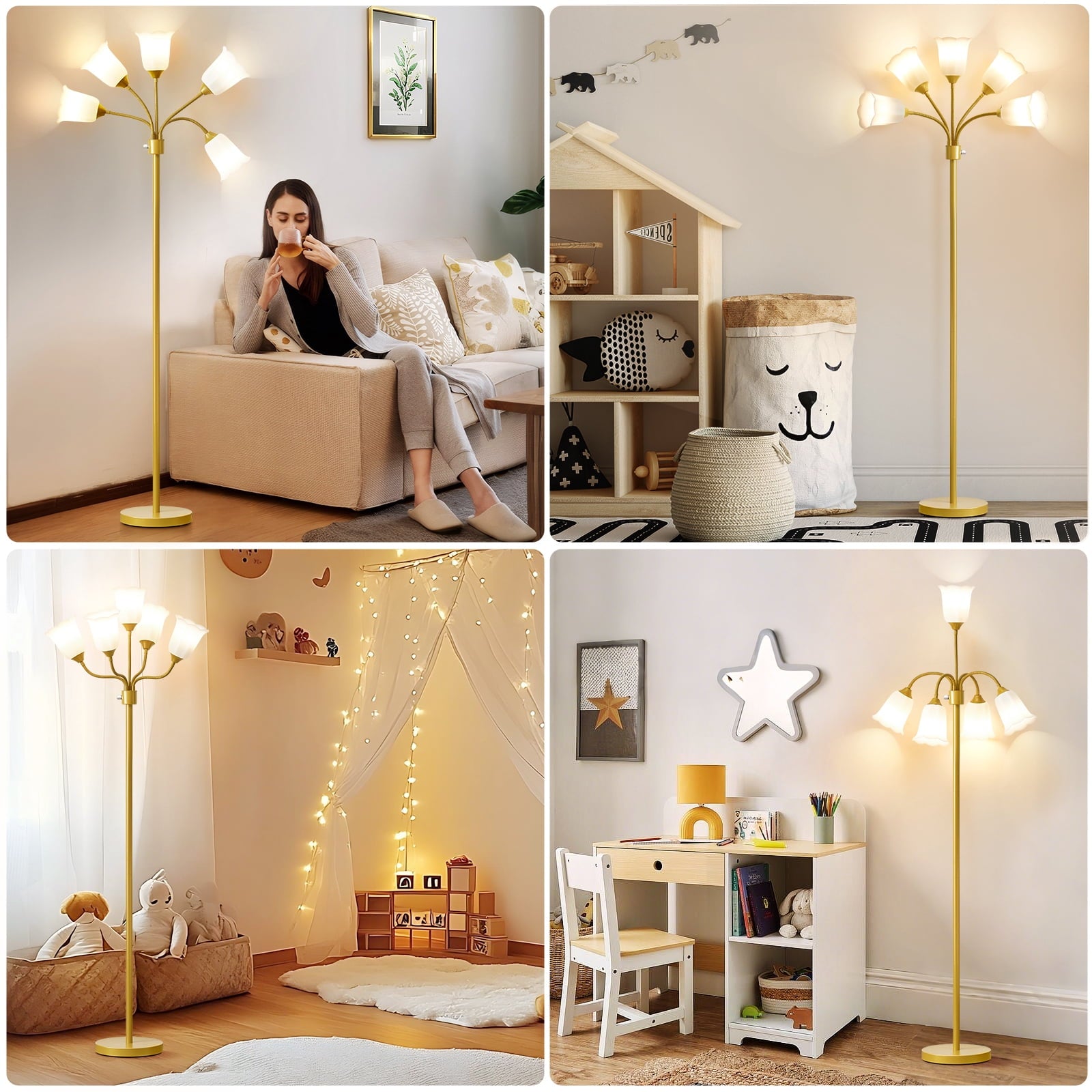 Cozylumi™ Medusa LED Floor Lamp, Multi Head Modern Tall Lamp with Adjustable Gooseneck