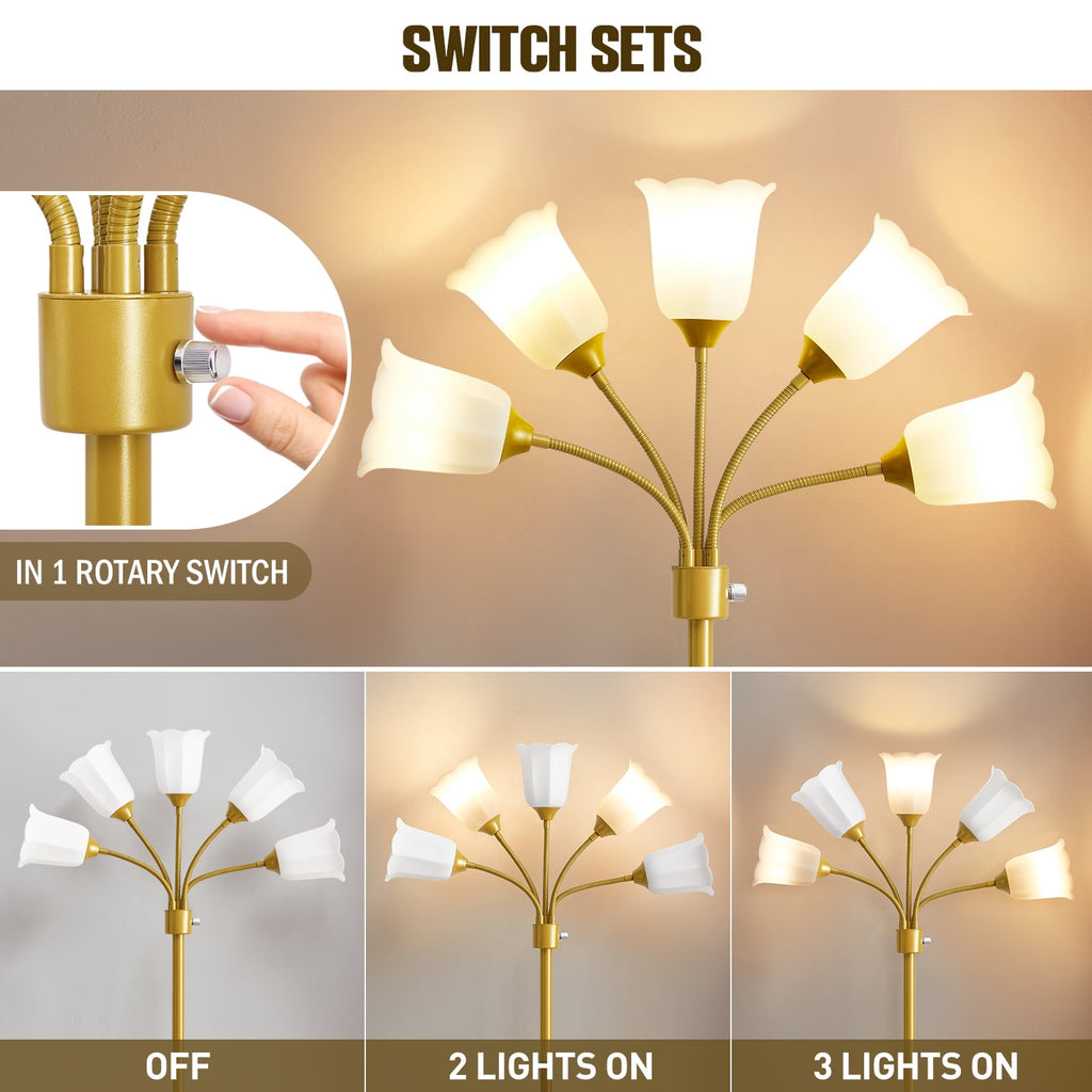 Cozylumi™ Medusa LED Floor Lamp, Multi Head Modern Tall Lamp with Adjustable Gooseneck