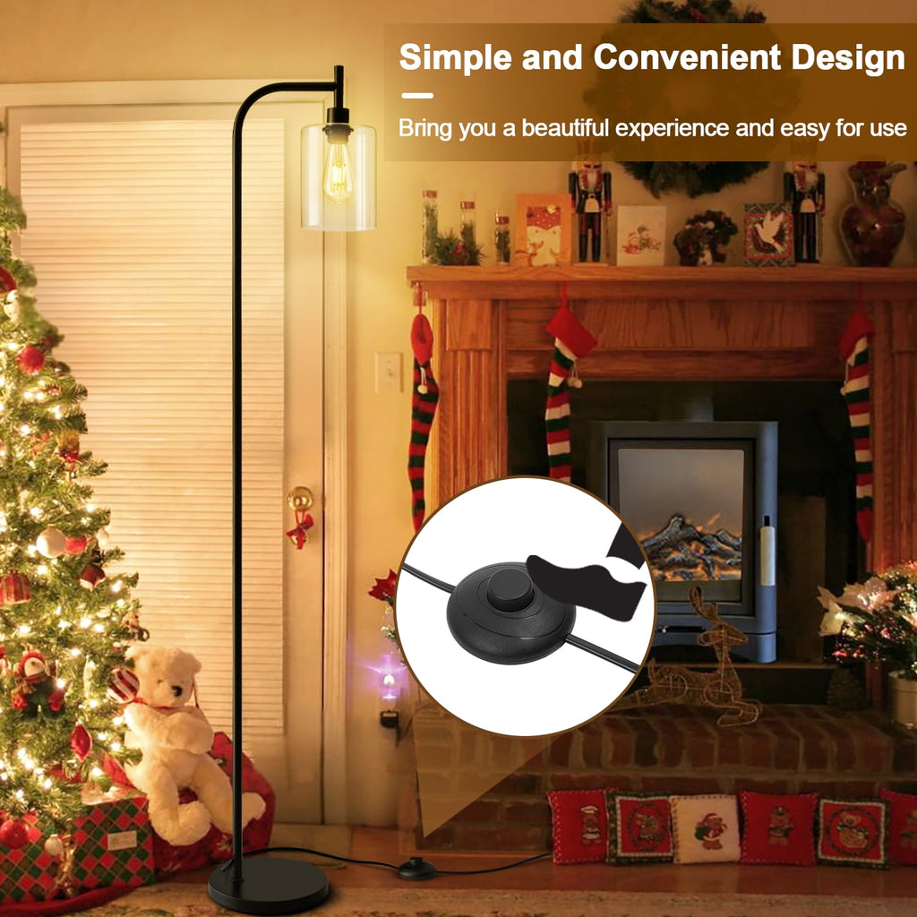 Cozylumi™ Vesteel Arc Floor Lamp for Living Room, Modern Standing Lamp with Glass