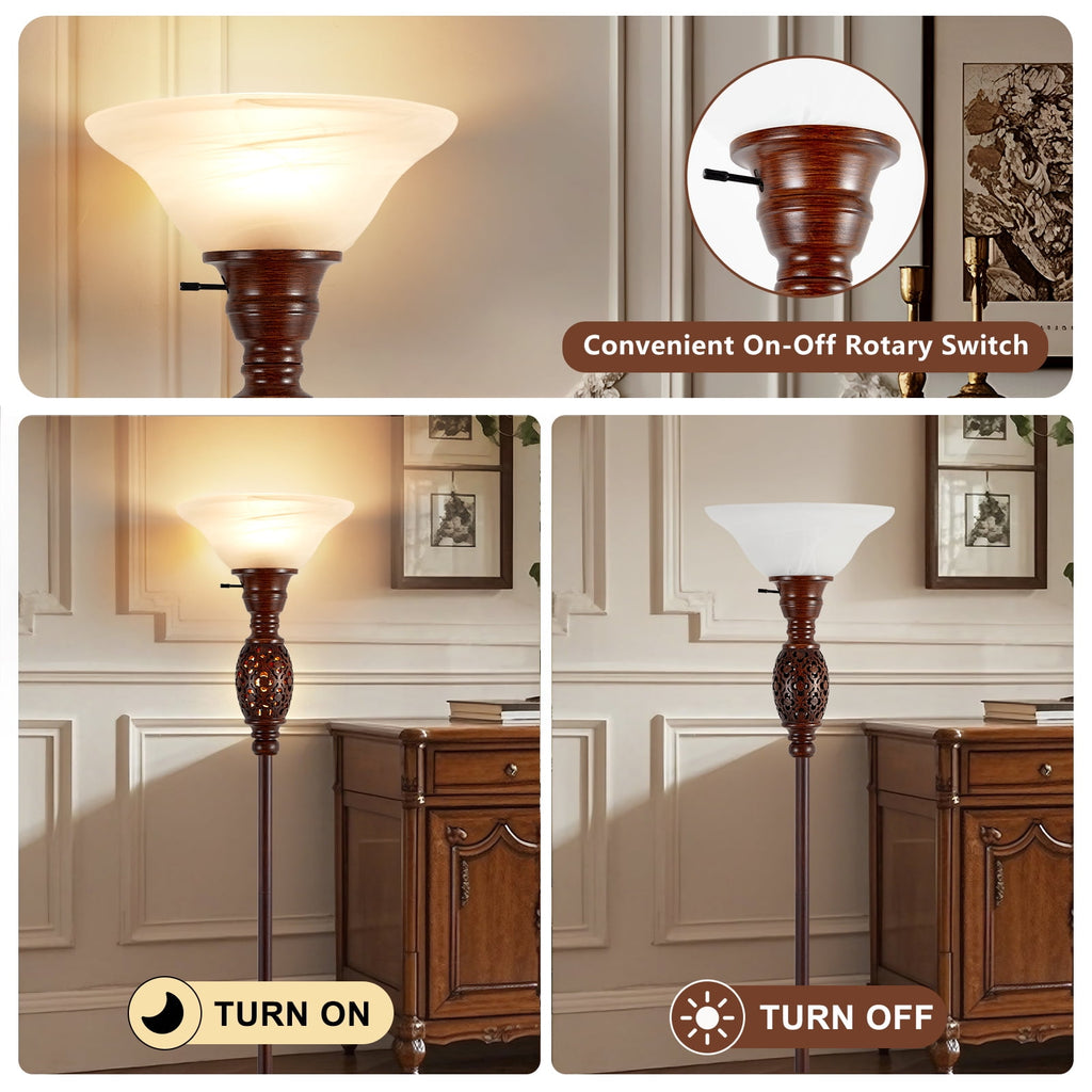 Cozylumi™ 70" Floor Lamp with NightLight - Victorian Style Standing Lamp for Living