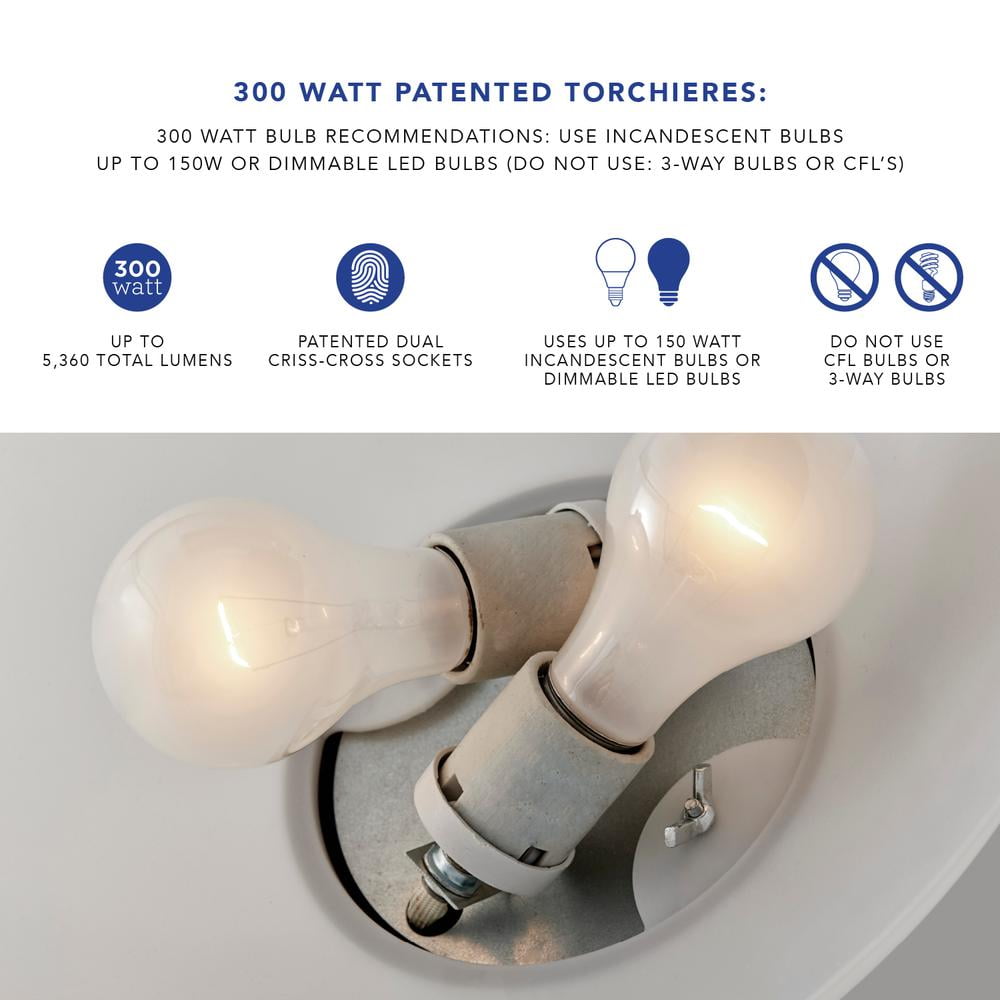 Cozylumi™ Glenn 71" 2-Light Modern Dimmable Brushed Steel Lamp with Frosted Bowl