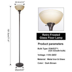 Cozylumi™ HonoDing 72-inch Floor Lamp with Frosted White Glass Shade in Vintage Art