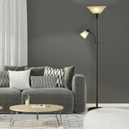 Cozylumi™ Catalina Lighting Kerrington 71'' Floor Lamp with Amber Glass Bell Shade