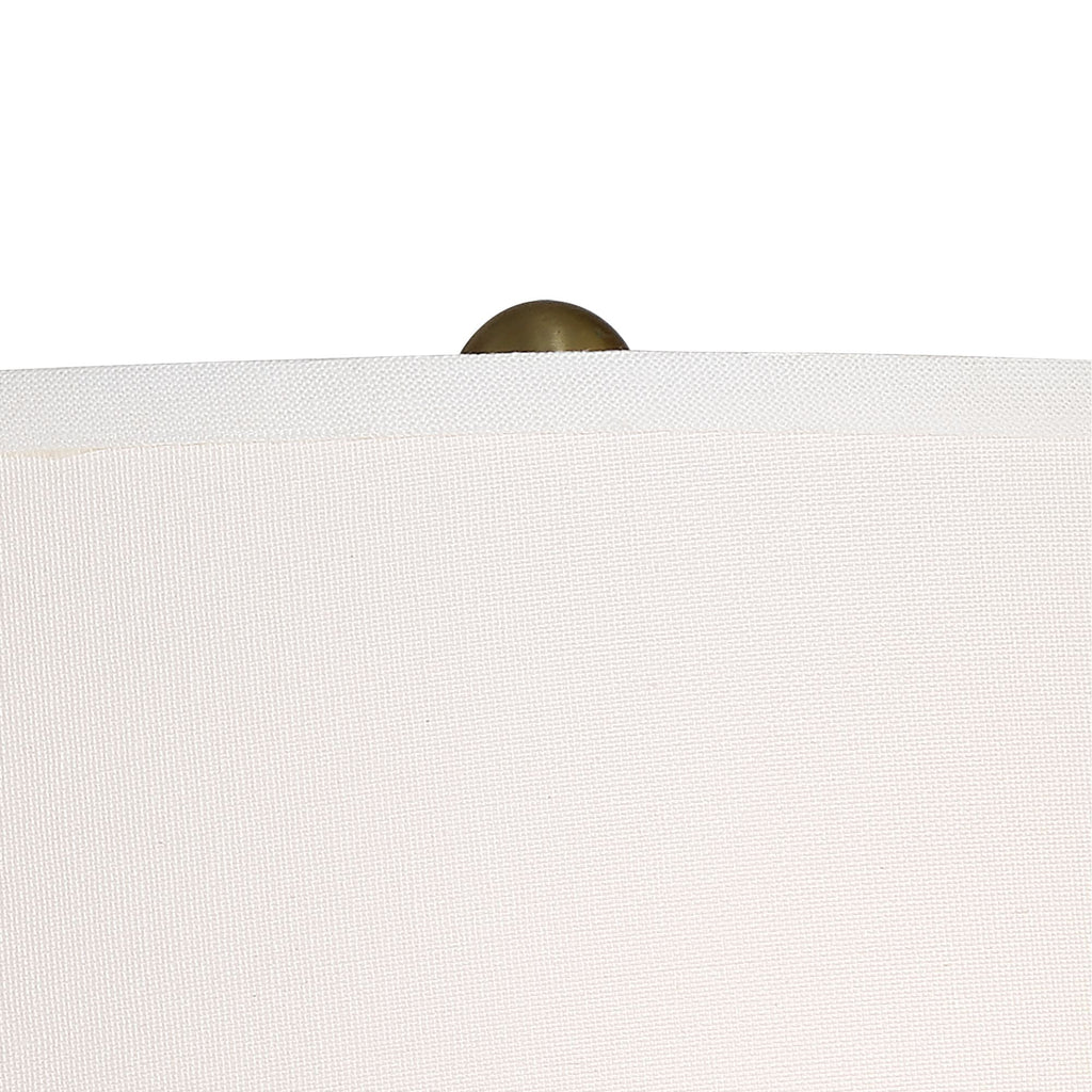 Cozylumi™ Vintage Floor Lamp 58" Tall Brushed Antique Brass Metal Off White Linen Drum