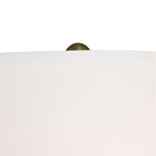 Cozylumi™ Vintage Floor Lamp 58" Tall Brushed Antique Brass Metal Off White Linen Drum