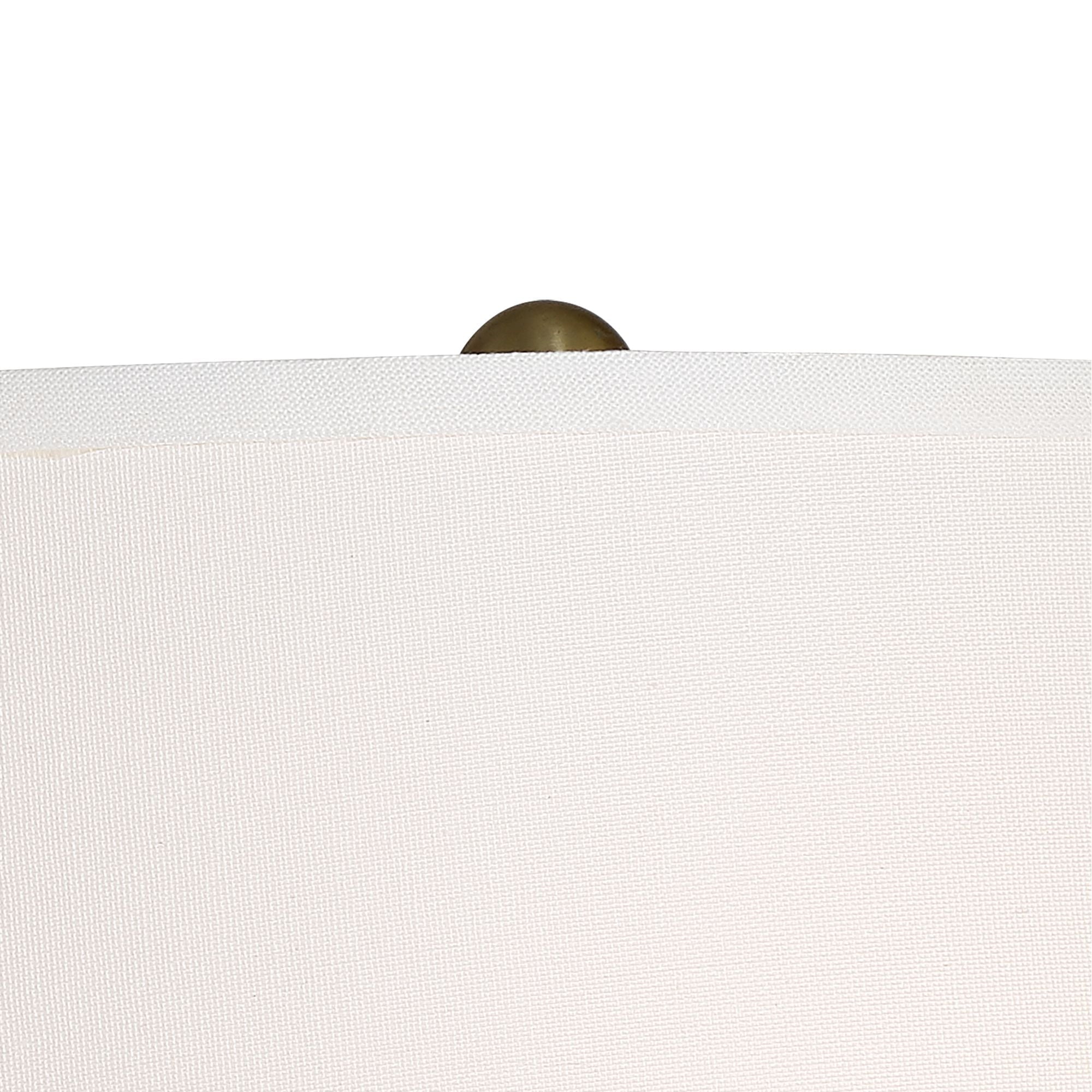 Cozylumi™ Vintage Floor Lamp 58" Tall Brushed Antique Brass Metal Off White Linen Drum
