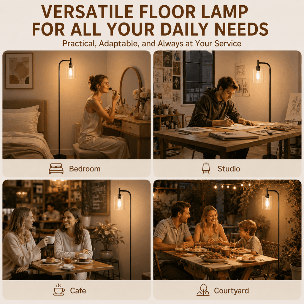 Cozylumi™ Coliware Arc Floor Lamp with Acrylic Lampshade, Modern Tall Standing Lamp